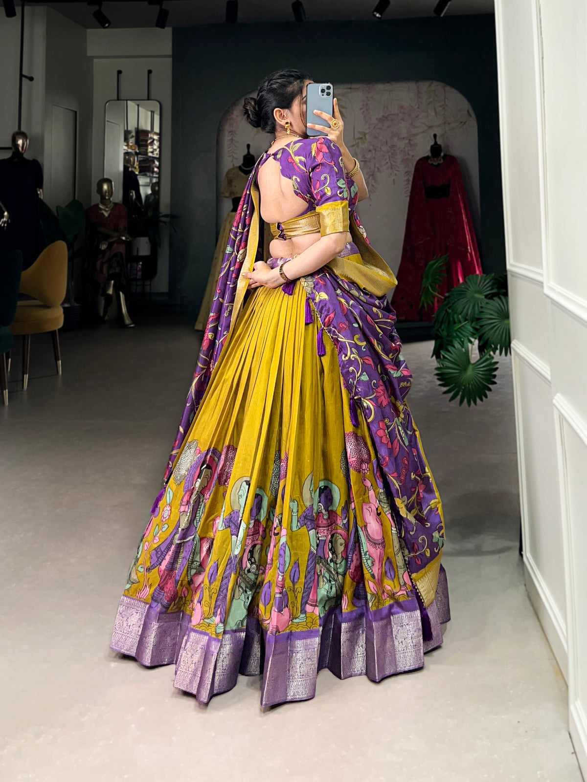 Gorgeous Yellow Lehenga with Intricate Artwork & Embellished Border