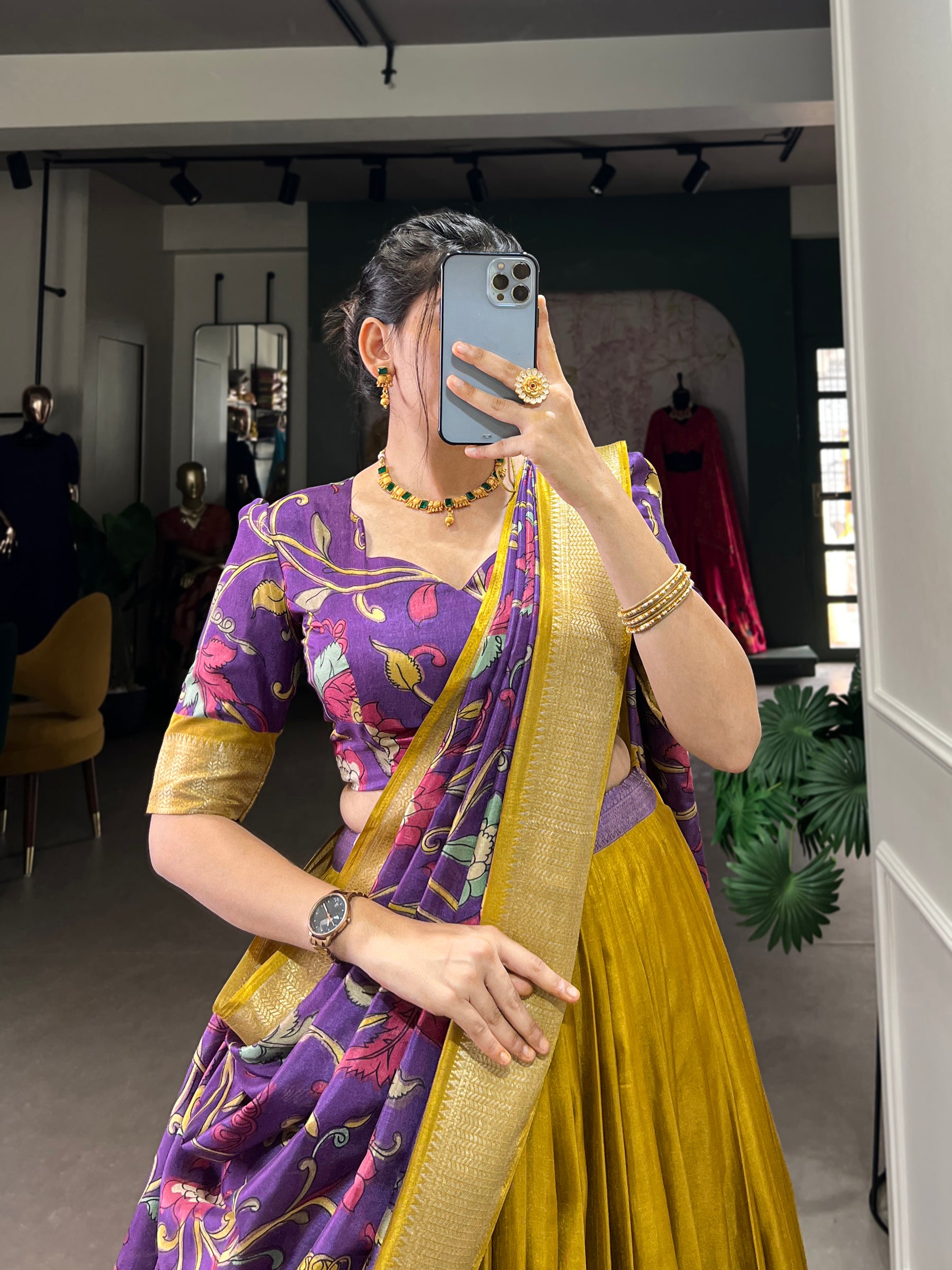 Gorgeous Yellow Lehenga with Intricate Artwork & Embellished Border