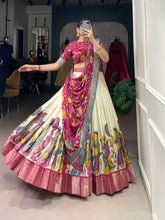 Gorgeous Off White Lehenga with Intricate Artwork & Embellished Border