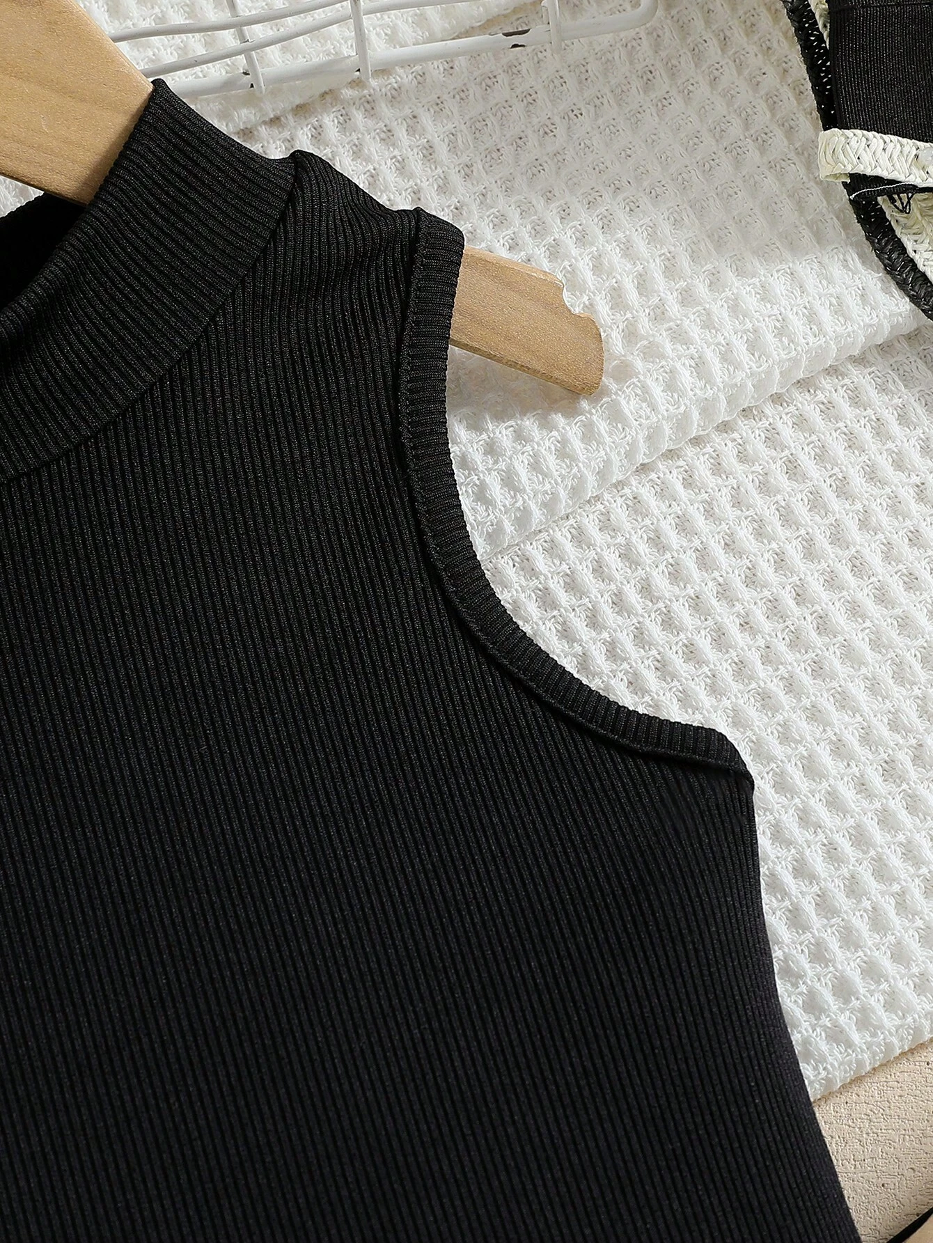 Girls Black Top With Printed Pant Set