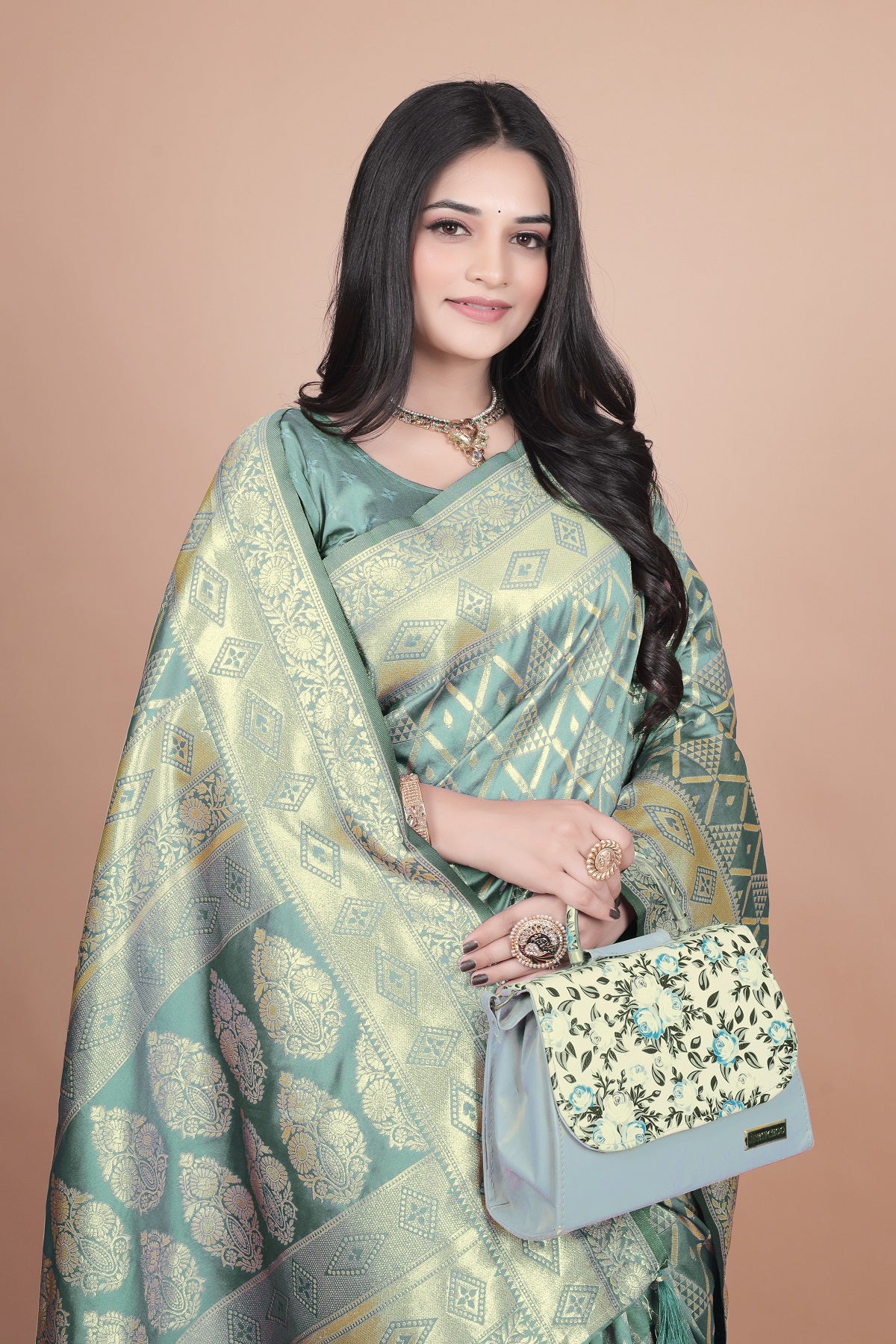 Elegant Green Silk Saree with Silver Zari Work - Handwoven Indian Sari for Weddings, Festivals & Special Occasions