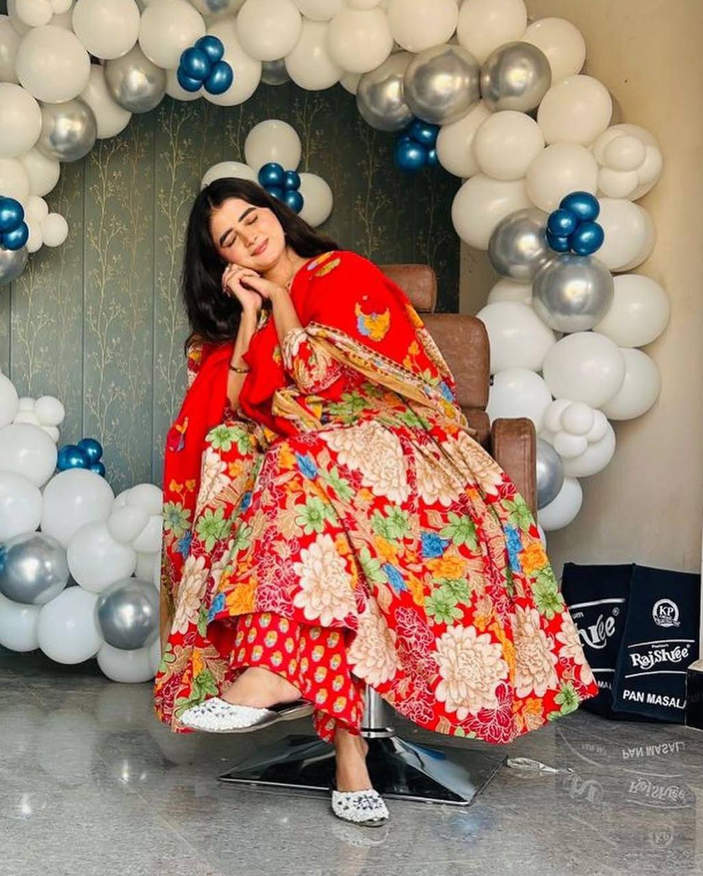 Women's Anarkali Suit Trending Floral Anarkali with Designer Dupatta