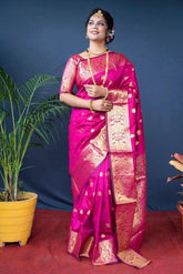 Glamgait Soft Lichi Silk Jacquard Saree
