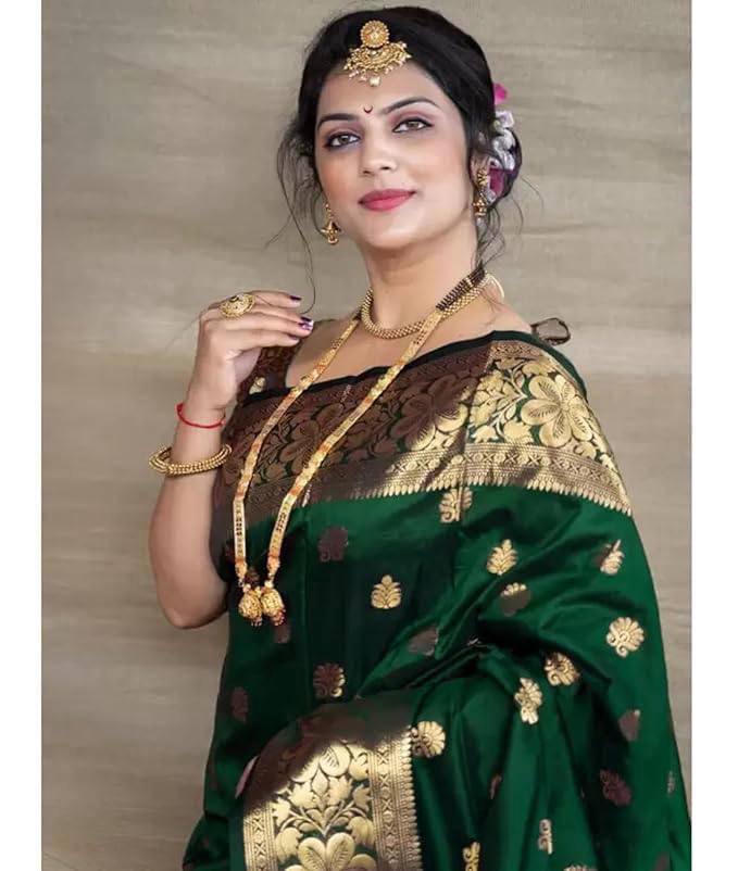 Glamgait Soft Lichi Silk Jacquard Saree