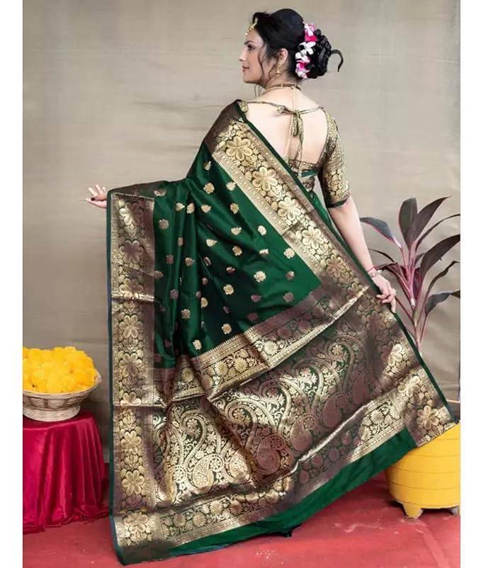 Glamgait Soft Lichi Silk Jacquard Saree