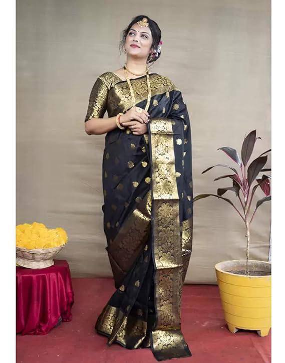 Glamgait Soft Lichi Silk Jacquard Saree