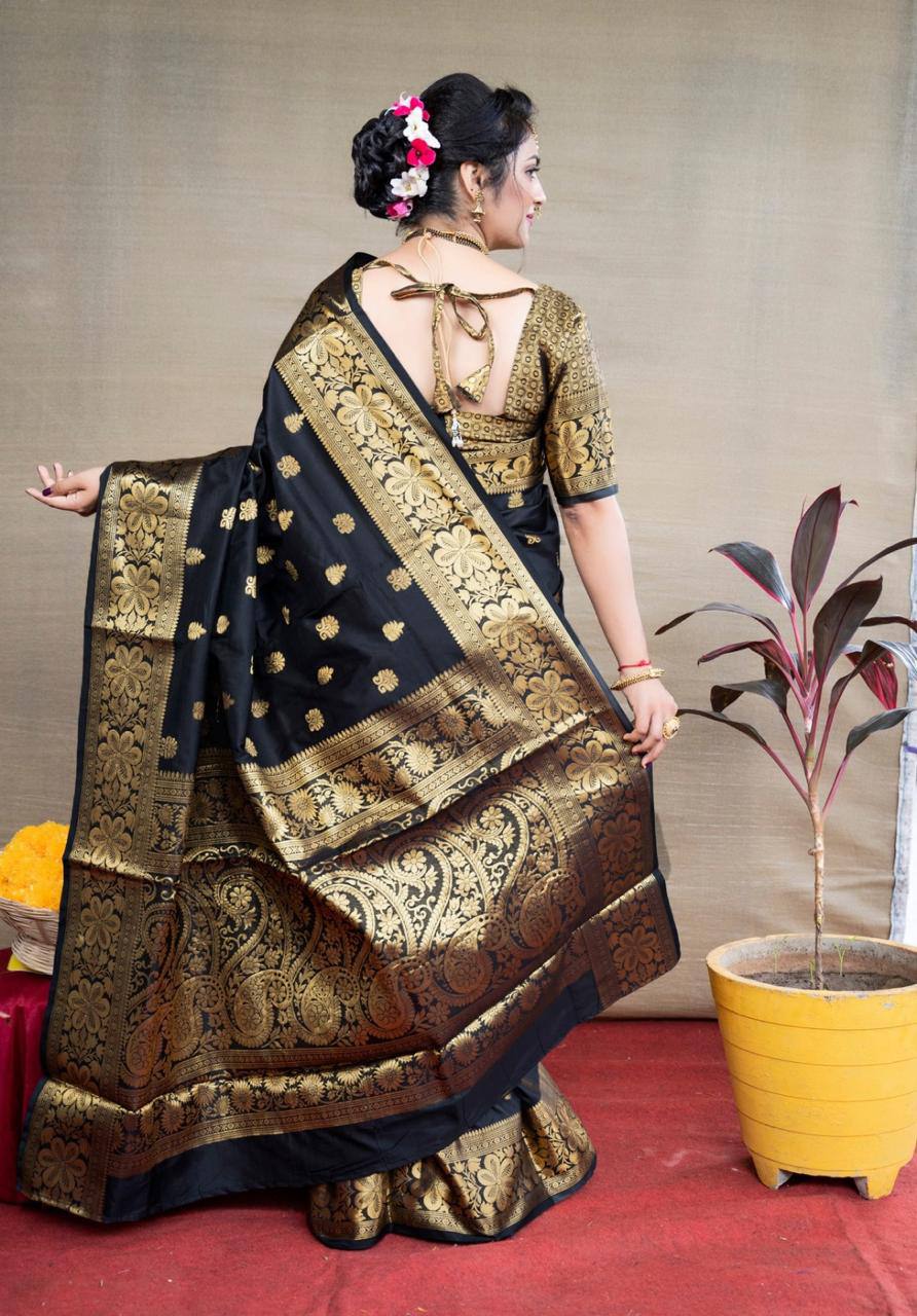 Glamgait Soft Lichi Silk Jacquard Saree