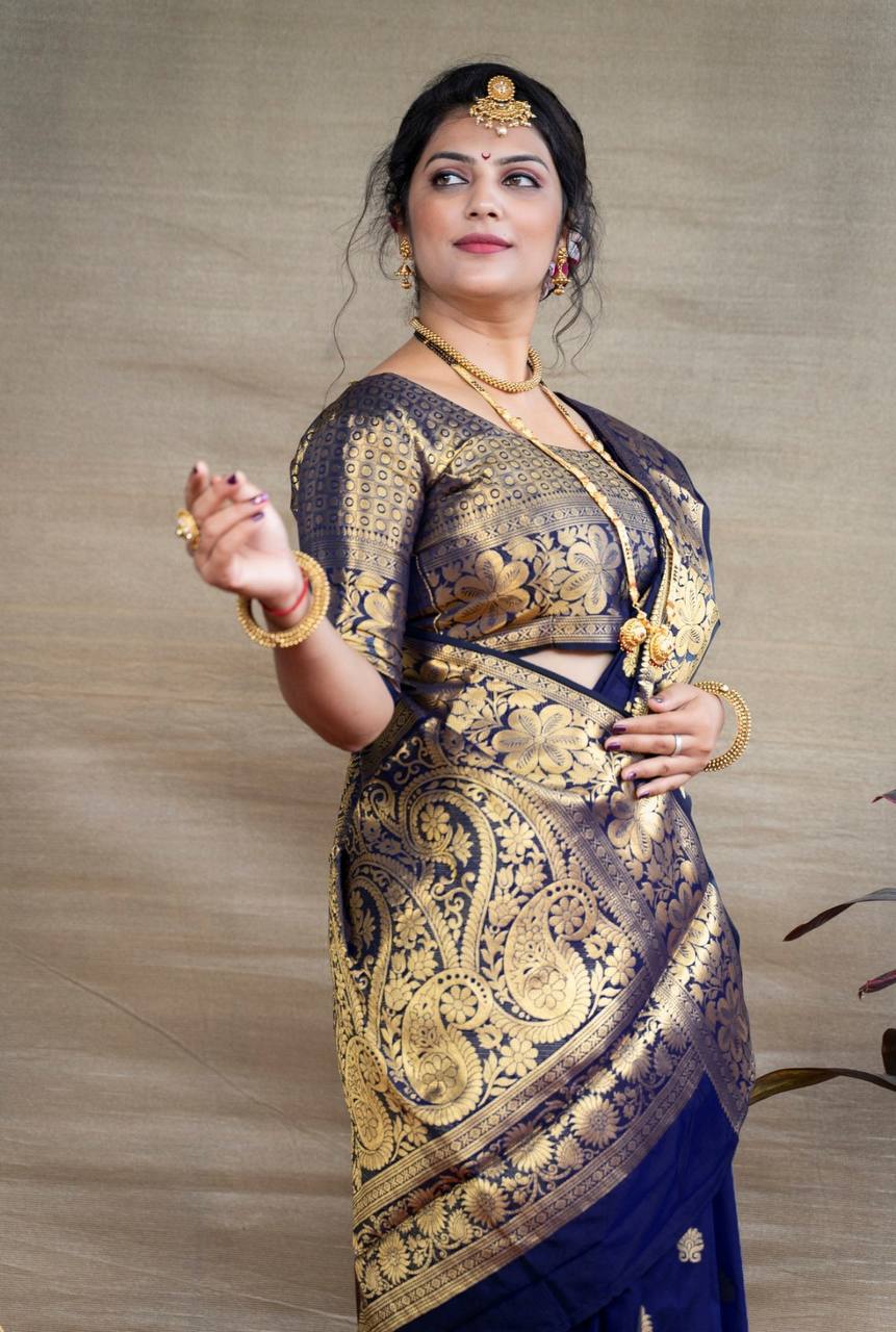 Glamgait Soft Lichi Silk Jacquard Saree
