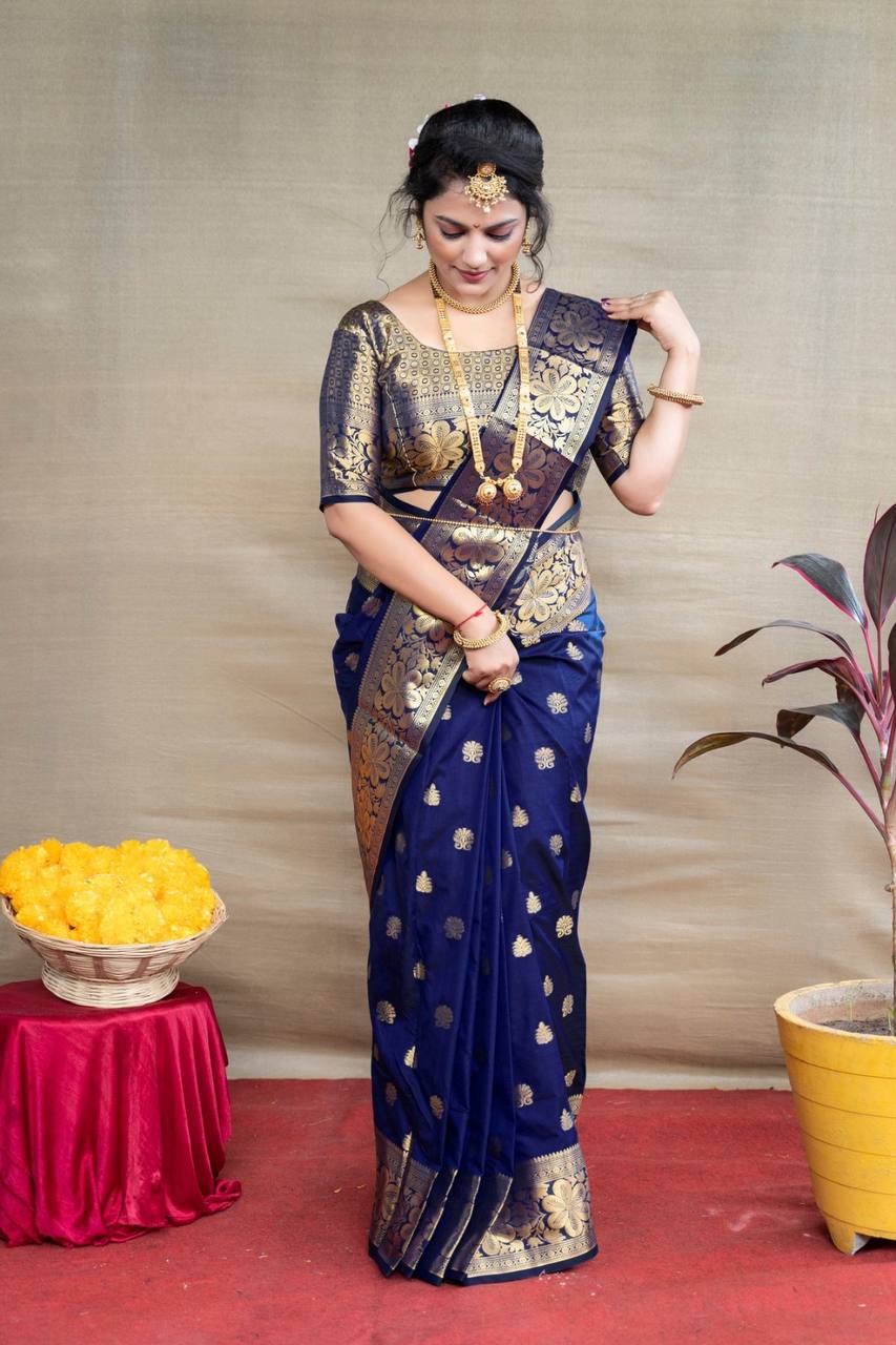 Glamgait Soft Lichi Silk Jacquard Saree