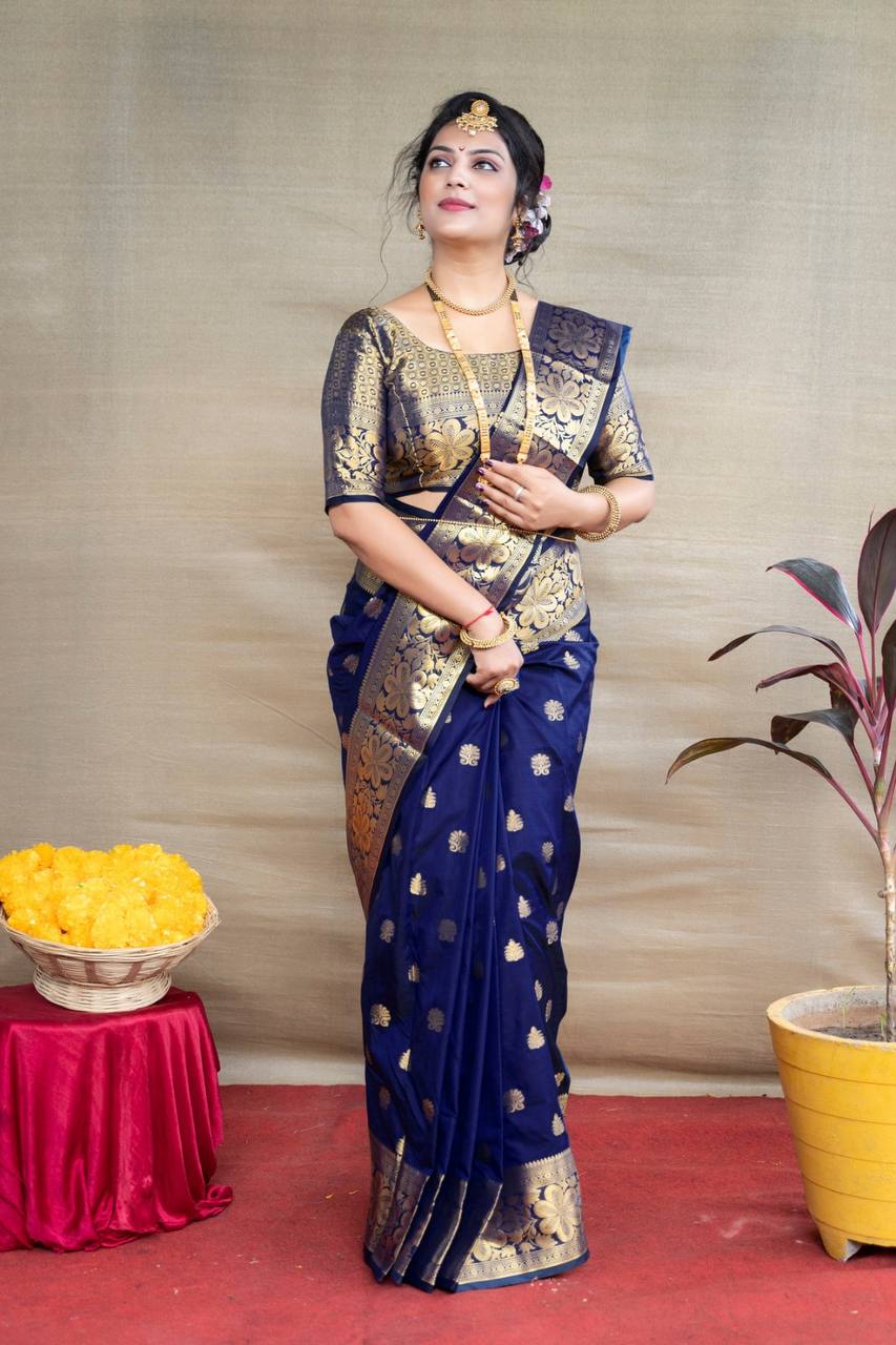 Glamgait Soft Lichi Silk Jacquard Saree