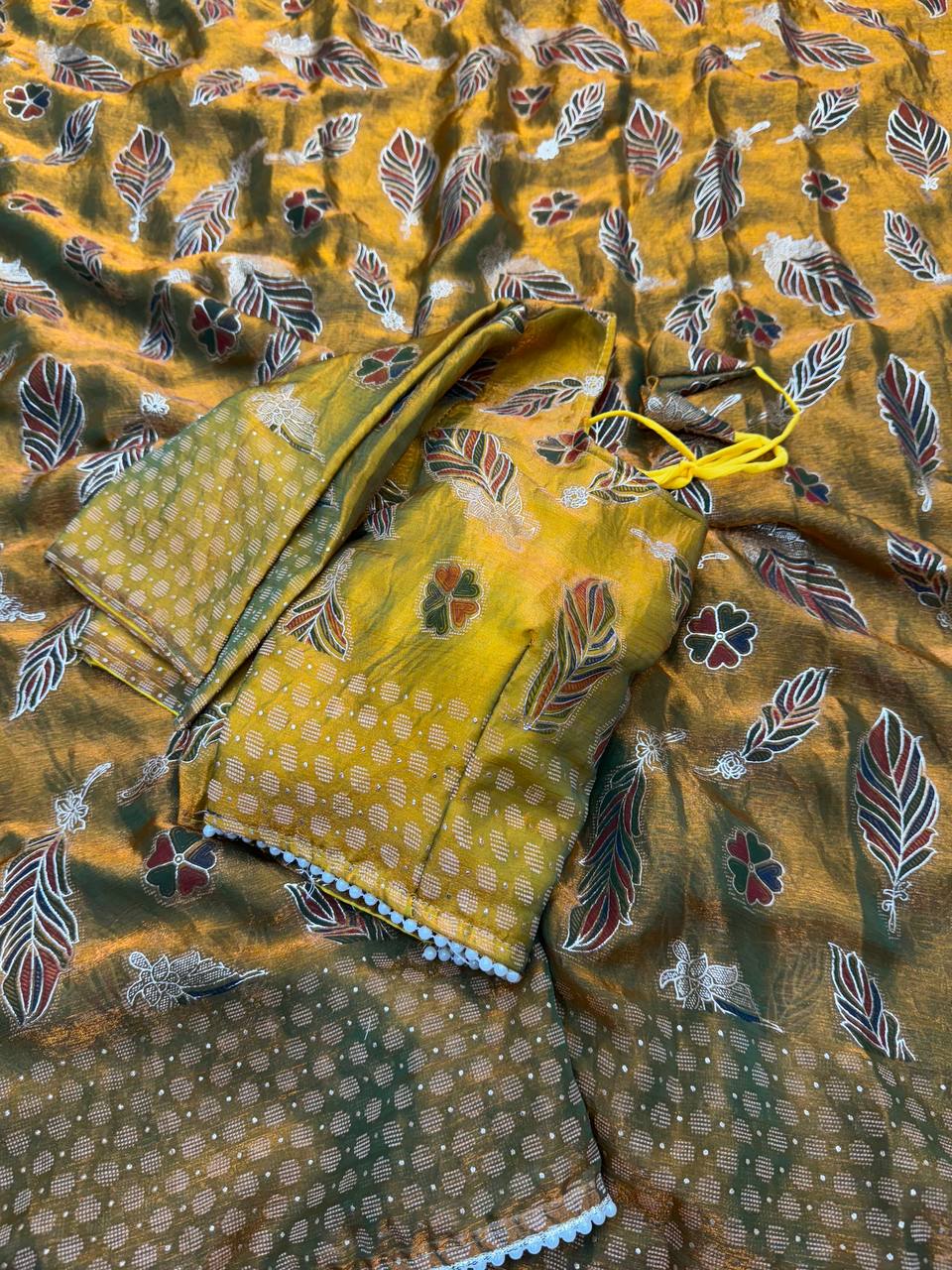 Designer Yellow Silk Saree For Women