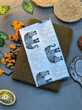 Light Golden Cotton Saree with Printed Blouse – Soft & Breathable Fabric