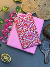 Light Pink Cotton Saree with Printed Blouse – Soft & Breathable Fabric