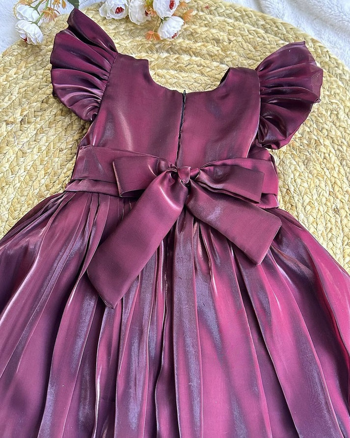 Violate Silk Flared Sleeve Baby Frock