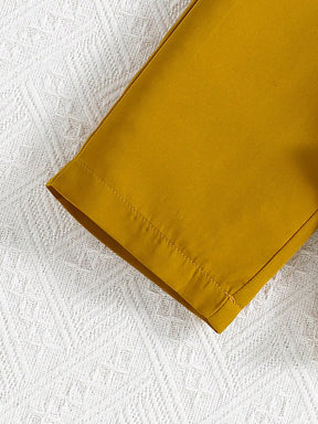 Girls Mustard Top & Pants Set | Kids Stylish Co-Ord Outfit