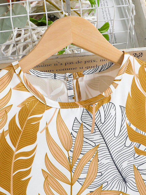 Girls Mustard Top & Pants Set | Kids Stylish Co-Ord Outfit