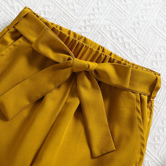 Girls Mustard Top & Pants Set | Kids Stylish Co-Ord Outfit