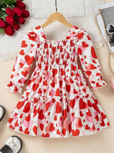 Glamgait Multicolor Heart Theme Full Sleeve Midi Kids Dress