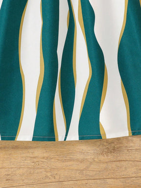 Girls Green & White Party Dress with Bow | Kids Stylish Frock