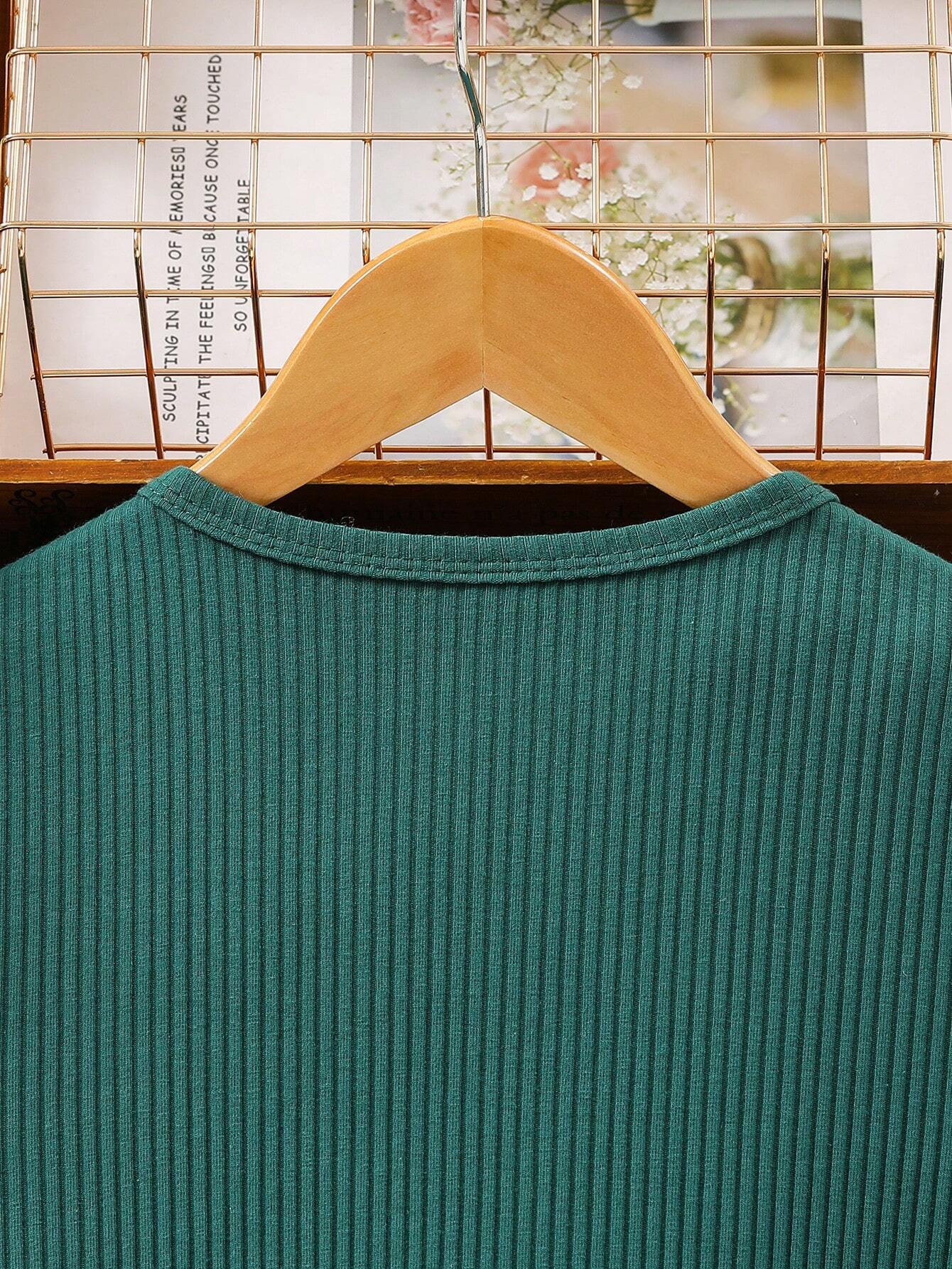 Girls Green & White Party Dress with Bow | Kids Stylish Frock