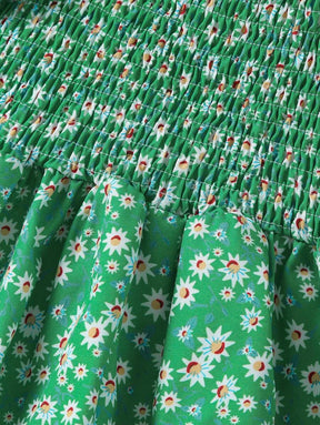 Glamgait Green Color Flower Printed Short Sleeve Baby Girl Dresses