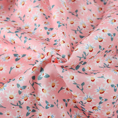 Glamgait Pink Color Flower Printed Short Sleeve Midi Girls Dress