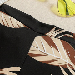 Girls Black Top With Printed Pant Set