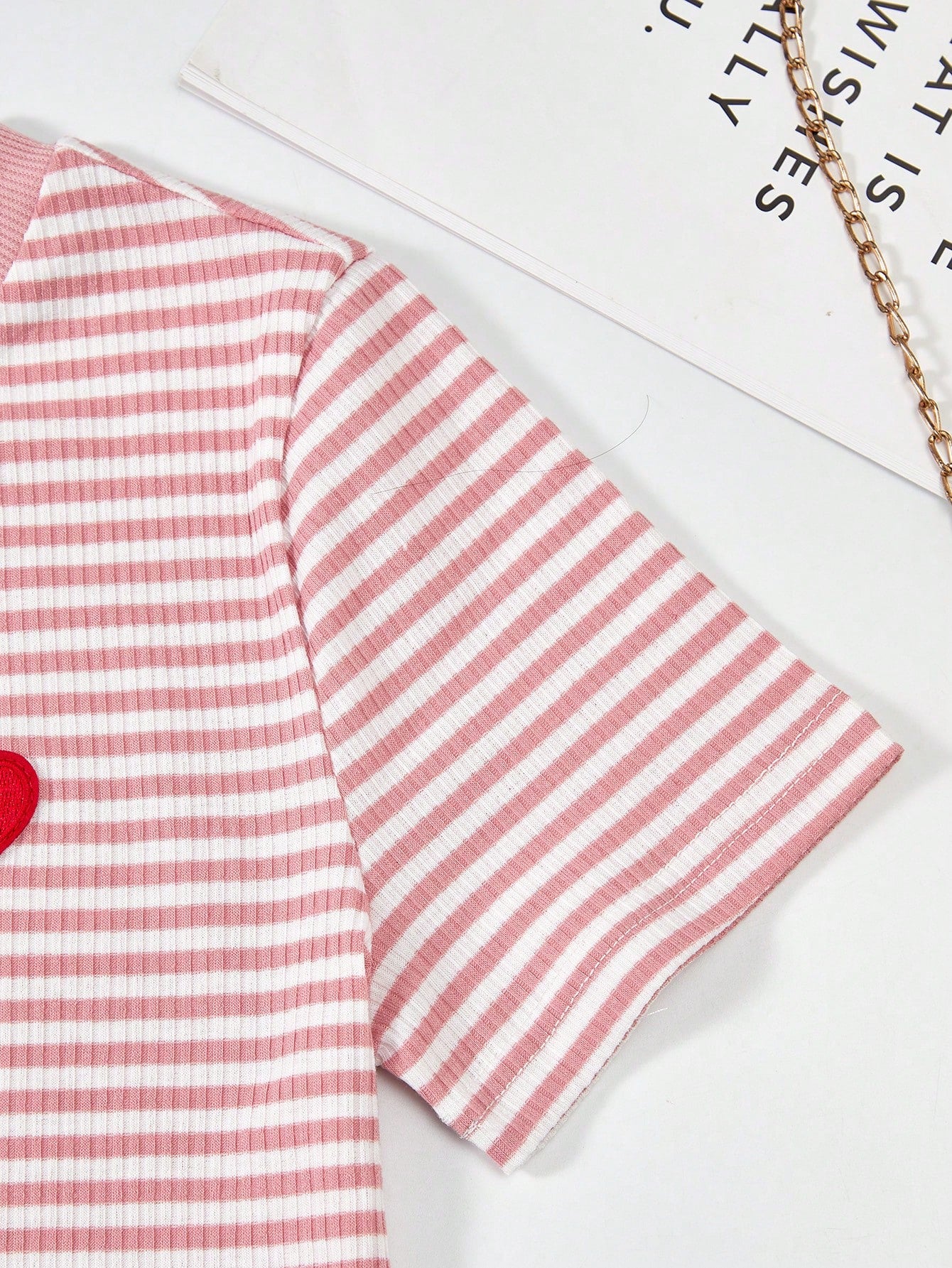 Girls Pink Stripe Bodycon Dress