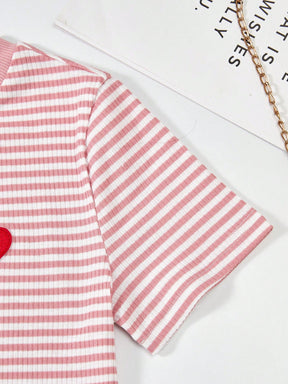 Girls Pink Stripe Bodycon Dress
