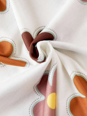 Girls Floral Printed Crop Top with Pleated Wide Leg Pants Co-Ord Set