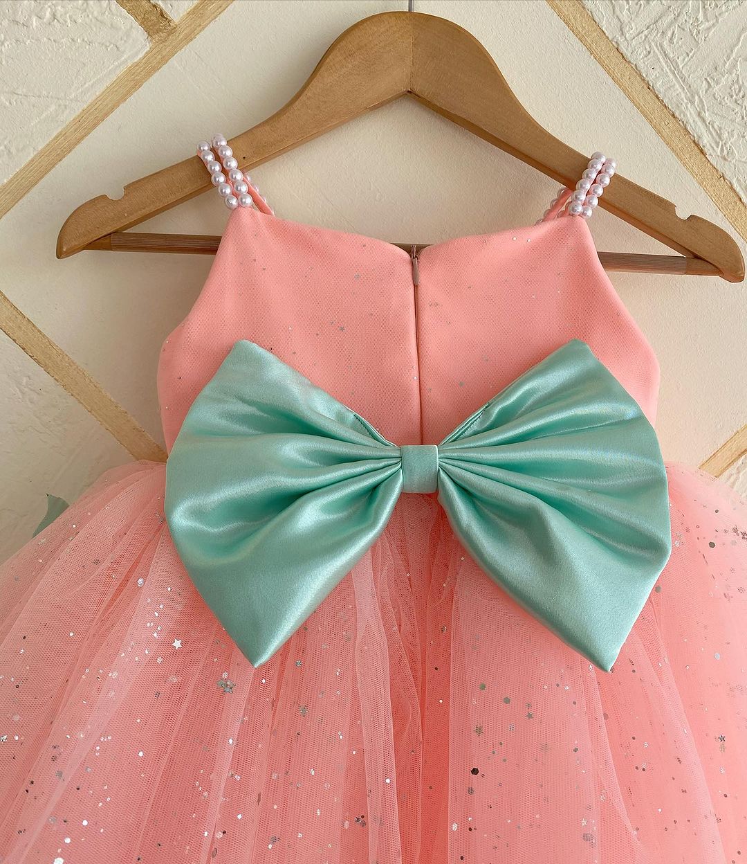 Orange Butterfly Applique Party Dress for Girls