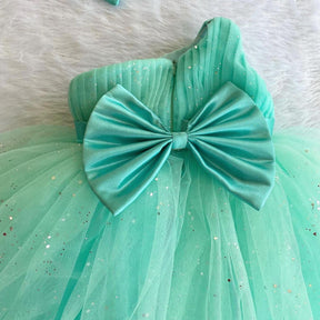 Girls Mint Green Glitter Tulle Party Frock