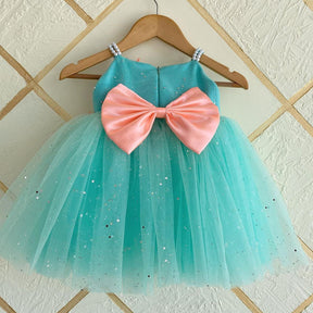 Mint Green Butterfly Applique Party Dress for Girls