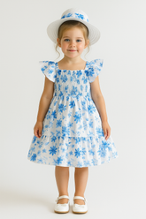 Girls Dress Floral Ruffle Sleeve Sundress – Toddler Baby Girl Outfit for Birthday, Party & Casual Wear