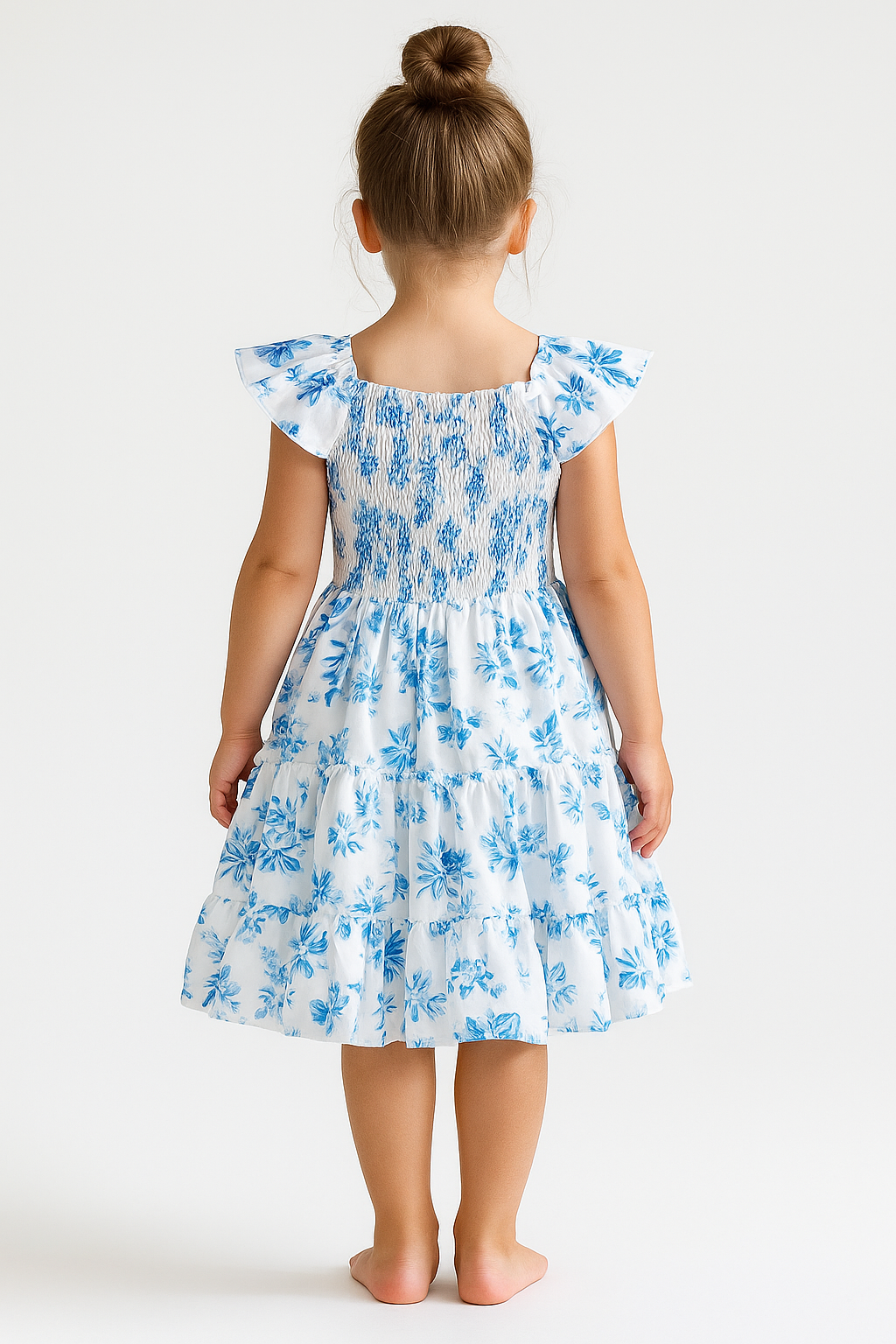 Girls Dress Floral Ruffle Sleeve Sundress – Toddler Baby Girl Outfit for Birthday, Party & Casual Wear
