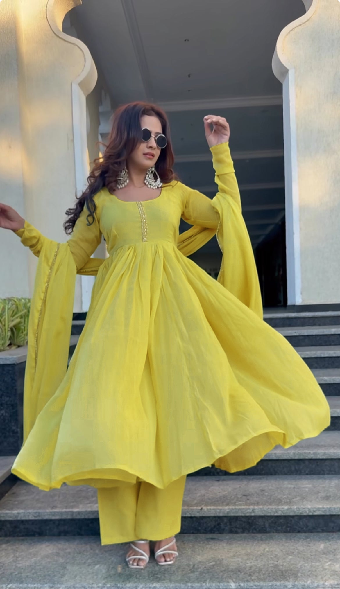 Bright Yellow Anarkali Kurta Set for Haldi & Festive Wear