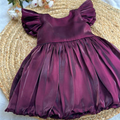 Violate Silk Flared Sleeve Baby Frock