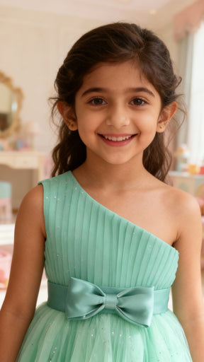 Charming Mint Green Designer Dress for Baby Girls