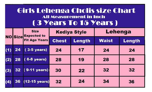 Girls Traditional Embroidered Lehenga Choli – Bright Orange Top & Printed Multicolor Skirt (Ages 3–15)