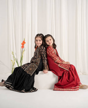 Embroidered Kids Sharara Suit Set – Festive Traditional Wear