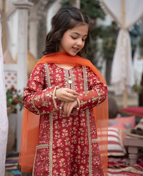 Embroidered Kids Sharara Suit Set – Festive Traditional Wear