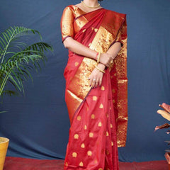 Glamgait Soft Lichi Silk Jacquard Saree