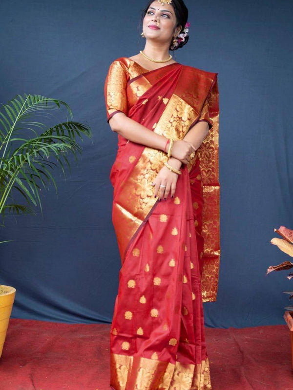 Glamgait Soft Lichi Silk Jacquard Saree