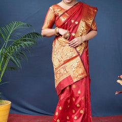 Glamgait Soft Lichi Silk Jacquard Saree