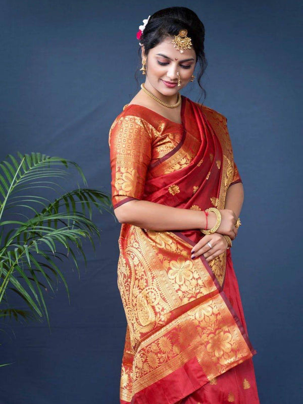 Glamgait Soft Lichi Silk Jacquard Saree