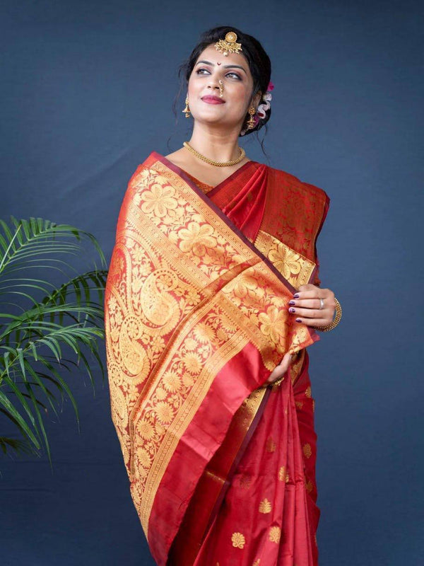 Glamgait Soft Lichi Silk Jacquard Saree
