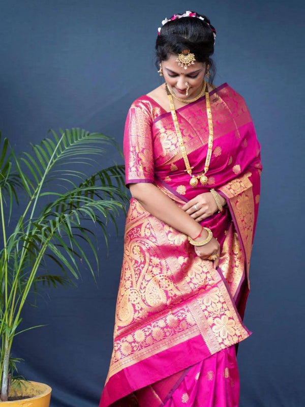 Glamgait Soft Lichi Silk Jacquard Saree