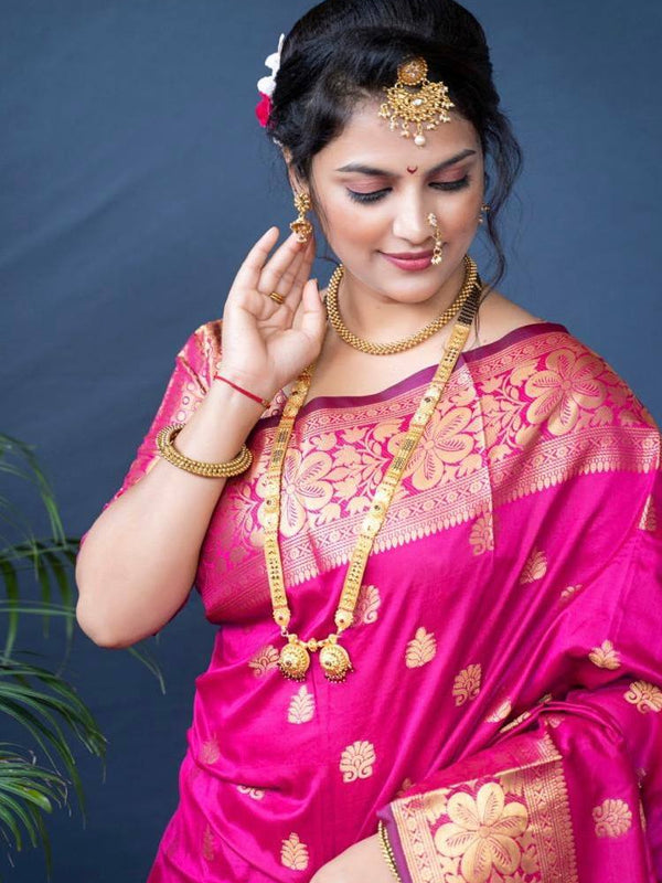 Glamgait Soft Lichi Silk Jacquard Saree