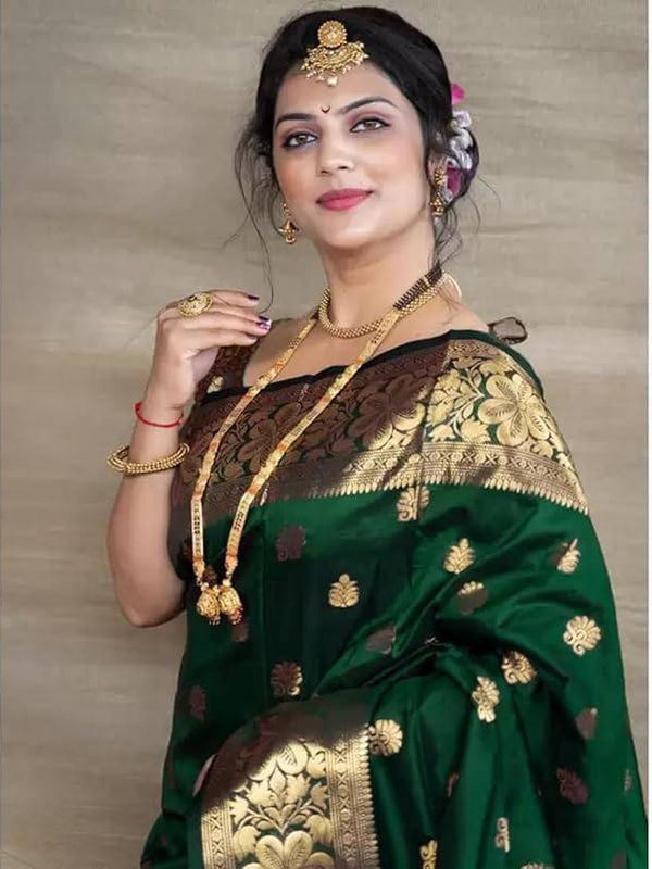 Glamgait Soft Lichi Silk Jacquard Saree