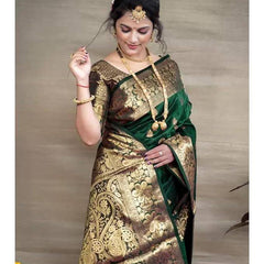 Glamgait Soft Lichi Silk Jacquard Saree